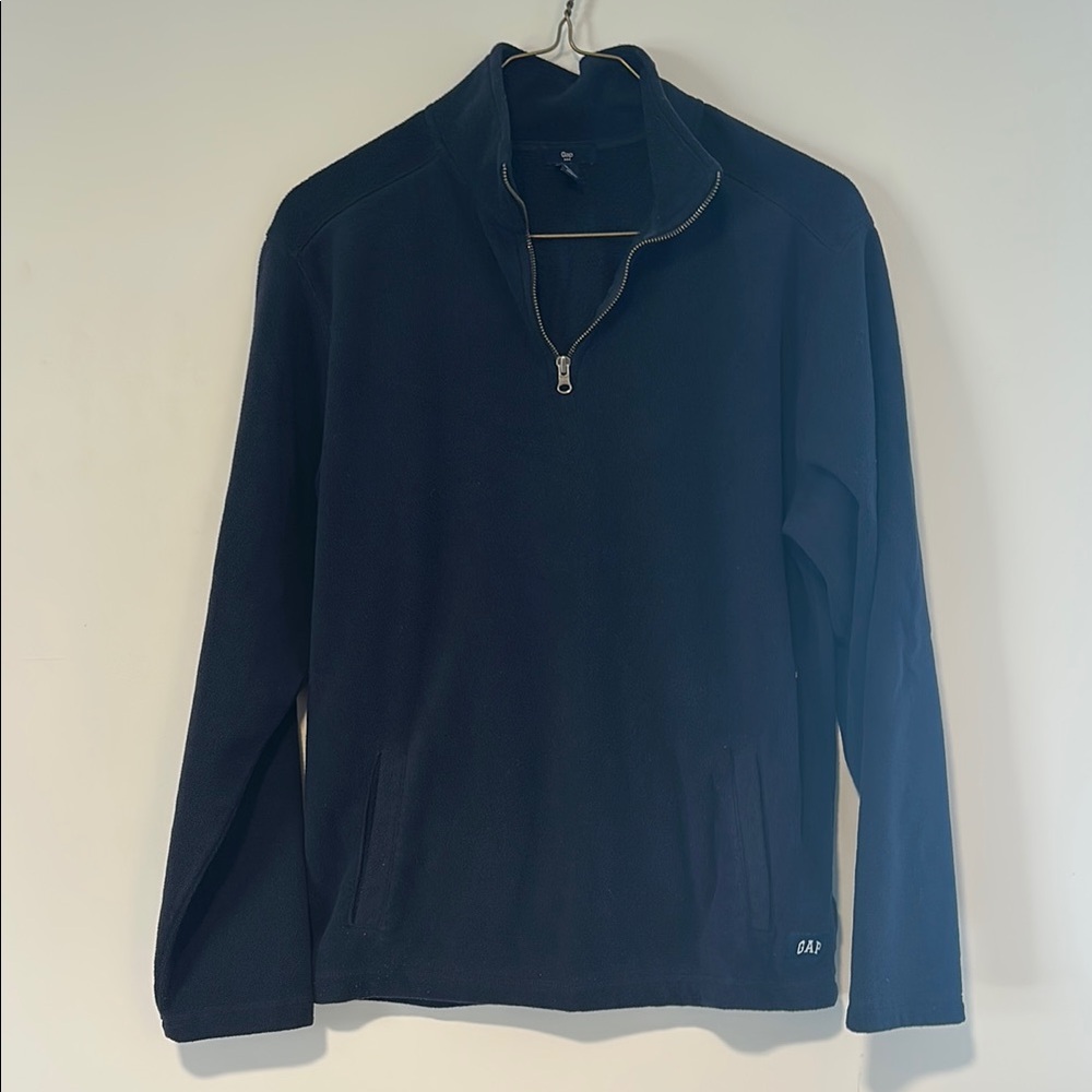 GAP Black Zip Up Sweater with Stand-Up Collar